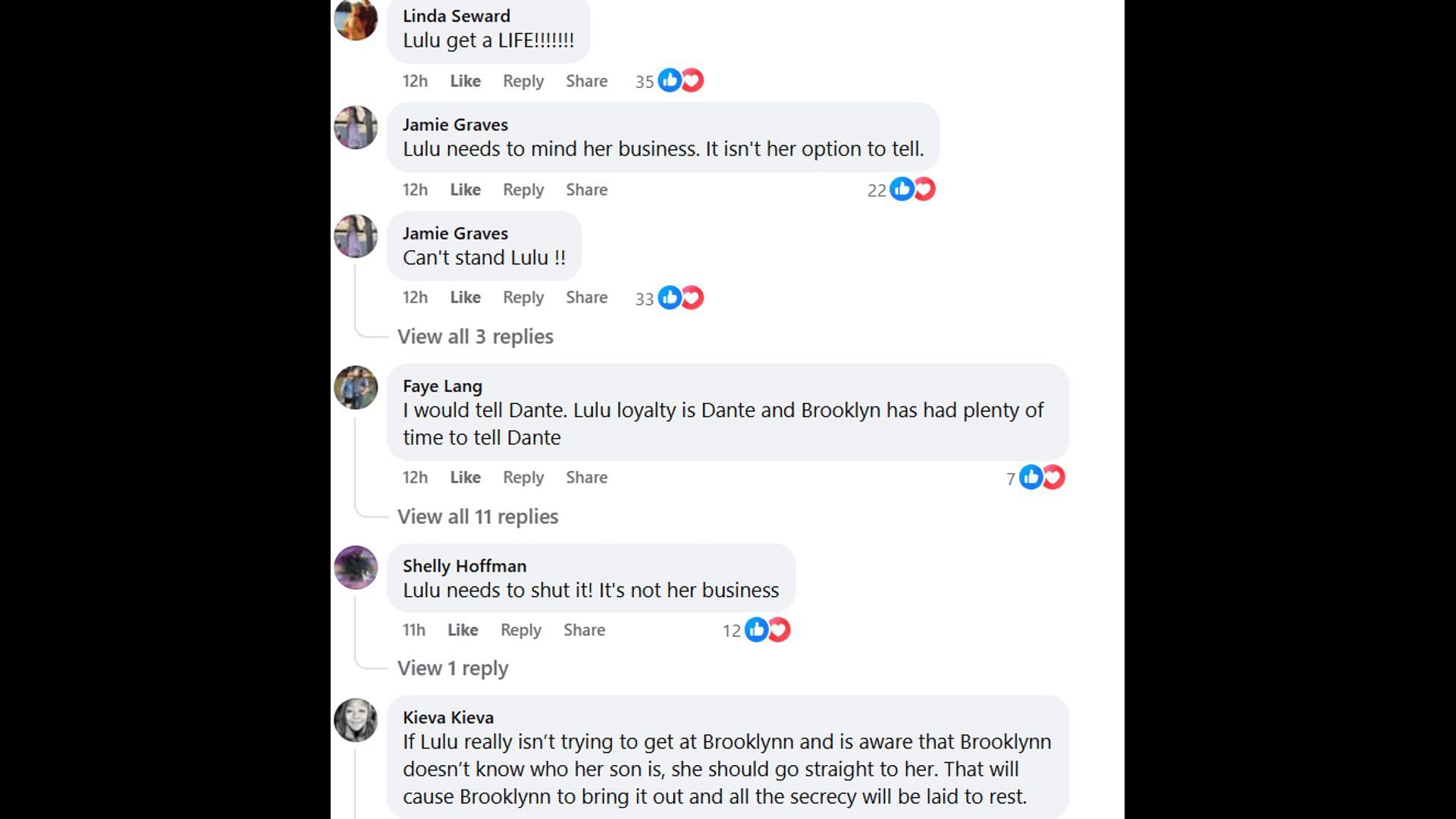 Fans criticize Lulu's behavior (Image via Facebook/General Hospital Fans - Official)